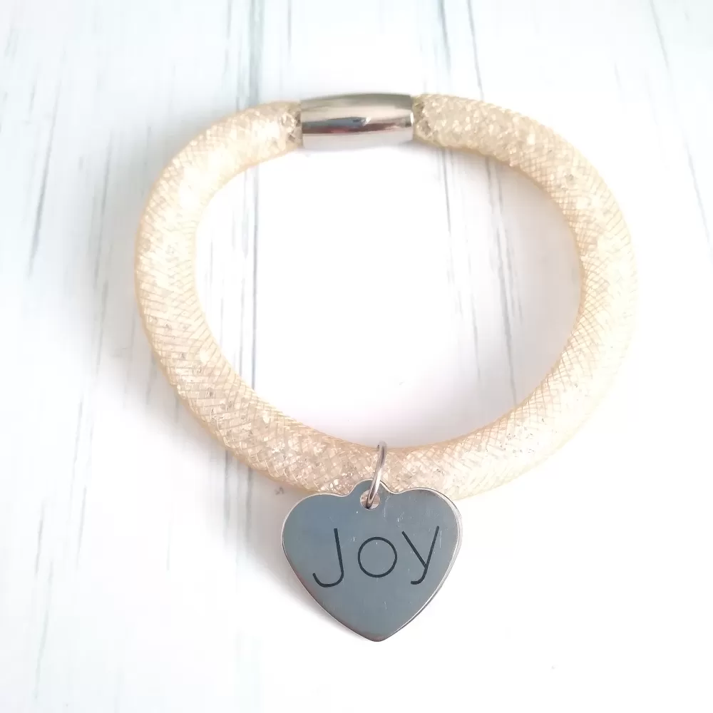 Gold Crystal Mesh Joy Bracelet