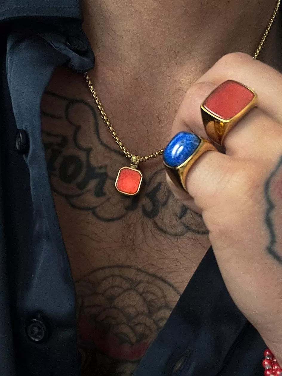 Gold Signet Ring with Blue Lapis