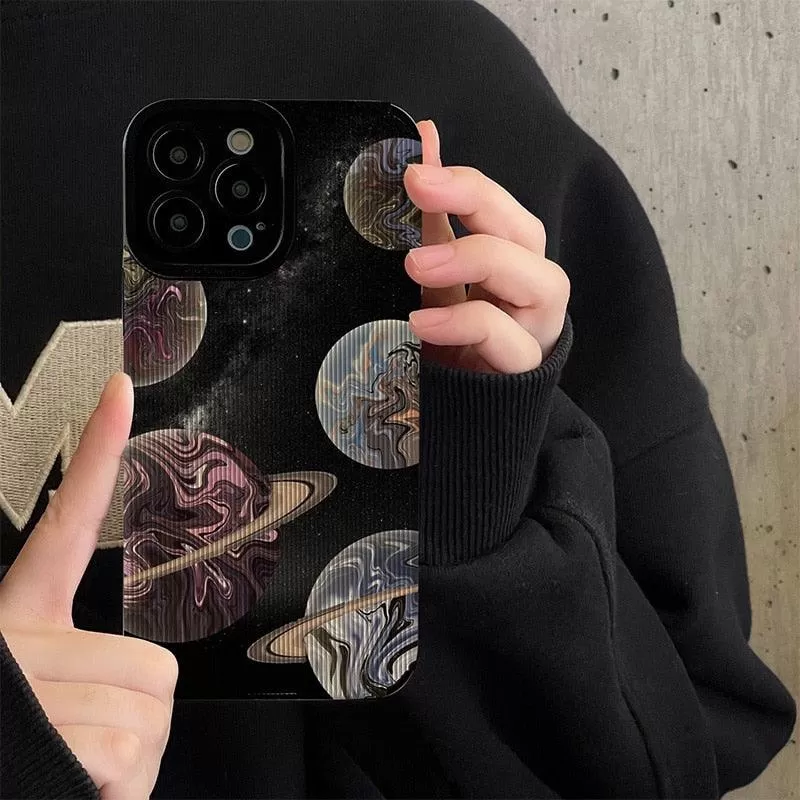 Gorgeous Planet and Stars Cute Phone Case for iPhone 11, 12, 13, 14 Pro Max, XR, XS Max, 7, 8 Plus: A Stunning Cover