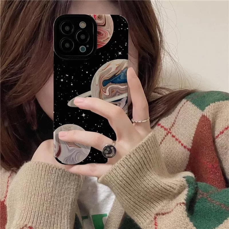 Gorgeous Planet and Stars Cute Phone Case for iPhone 11, 12, 13, 14 Pro Max, XR, XS Max, 7, 8 Plus: A Stunning Cover