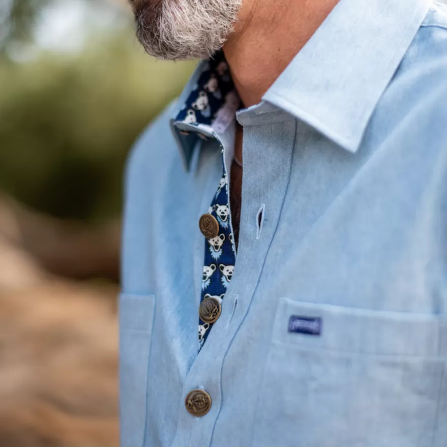 Grateful Dead | Premium Button Down | Denim Bear