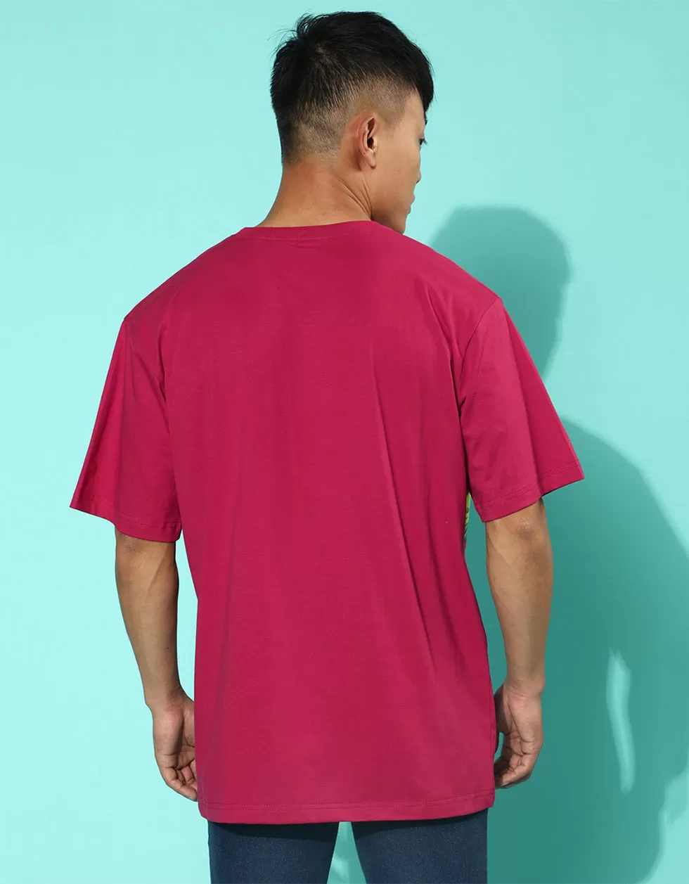 Hulk Viva Magenta Oversized Front Graphic Printed Tshirt