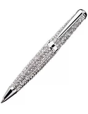 Jorg Gray Swarovski Crystal-Encrusted Ballpoint Pen with Textured Pen Case