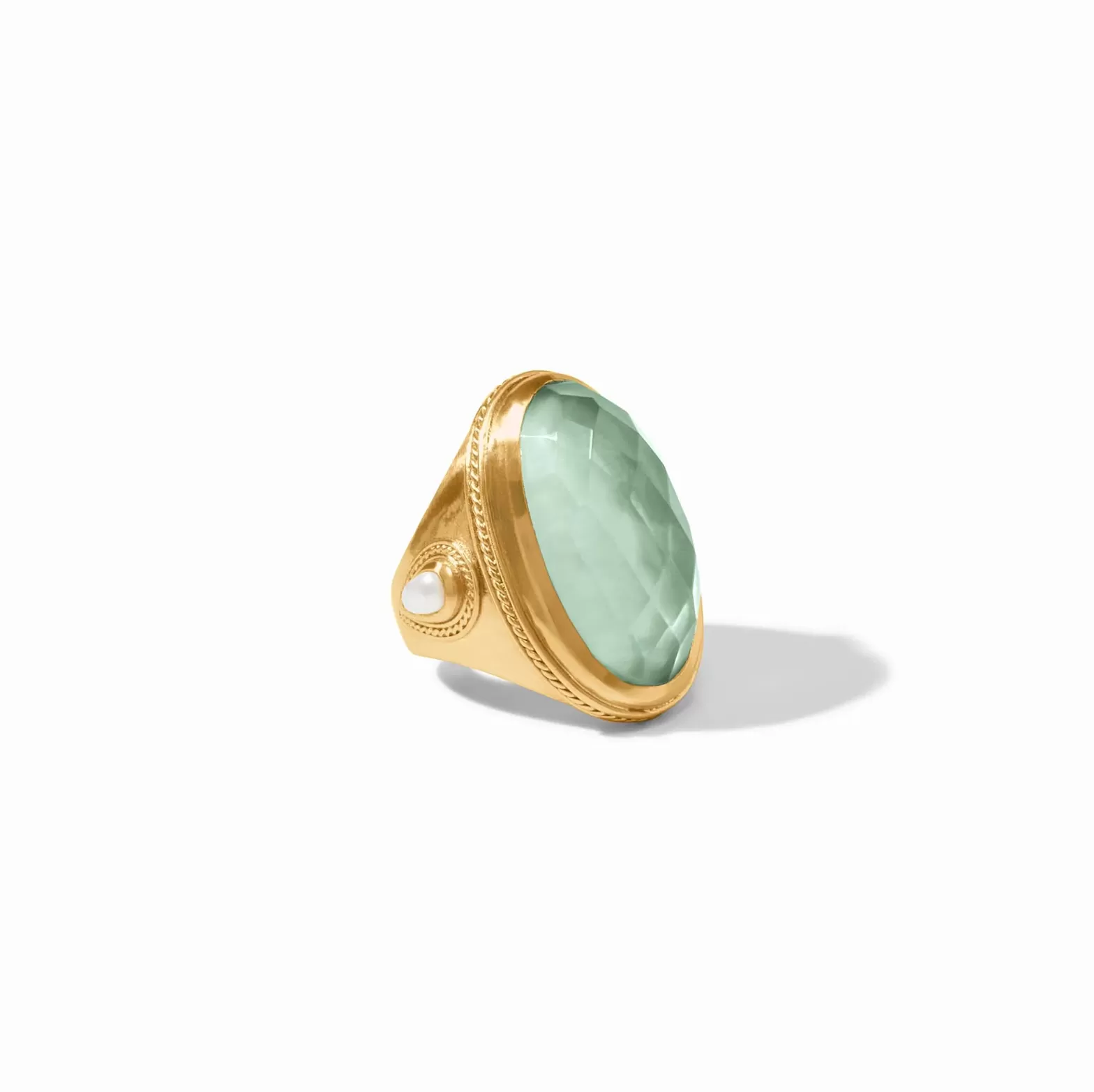 Julie Vos Cannes Statement Ring, Aquamarine Blue