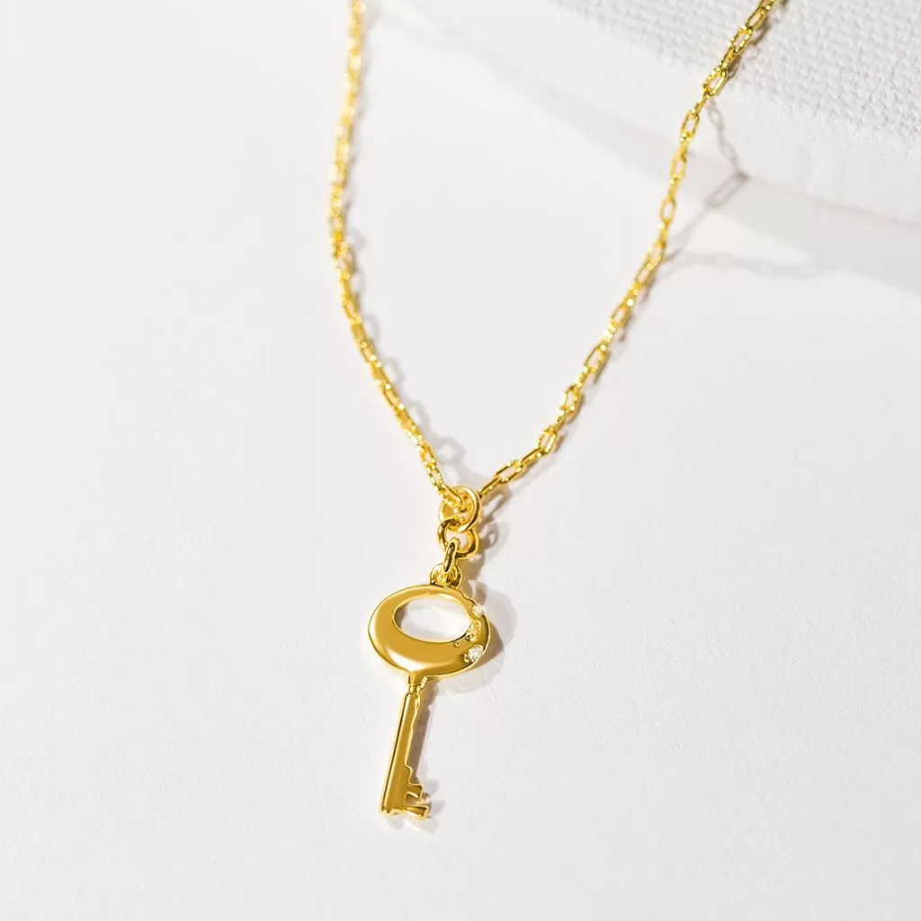 Key Necklace (Medium) - Gold