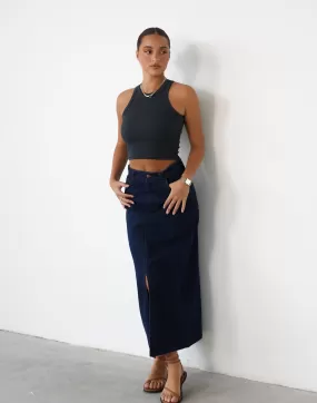 Kristie Denim Maxi Skirt (Dark Denim)