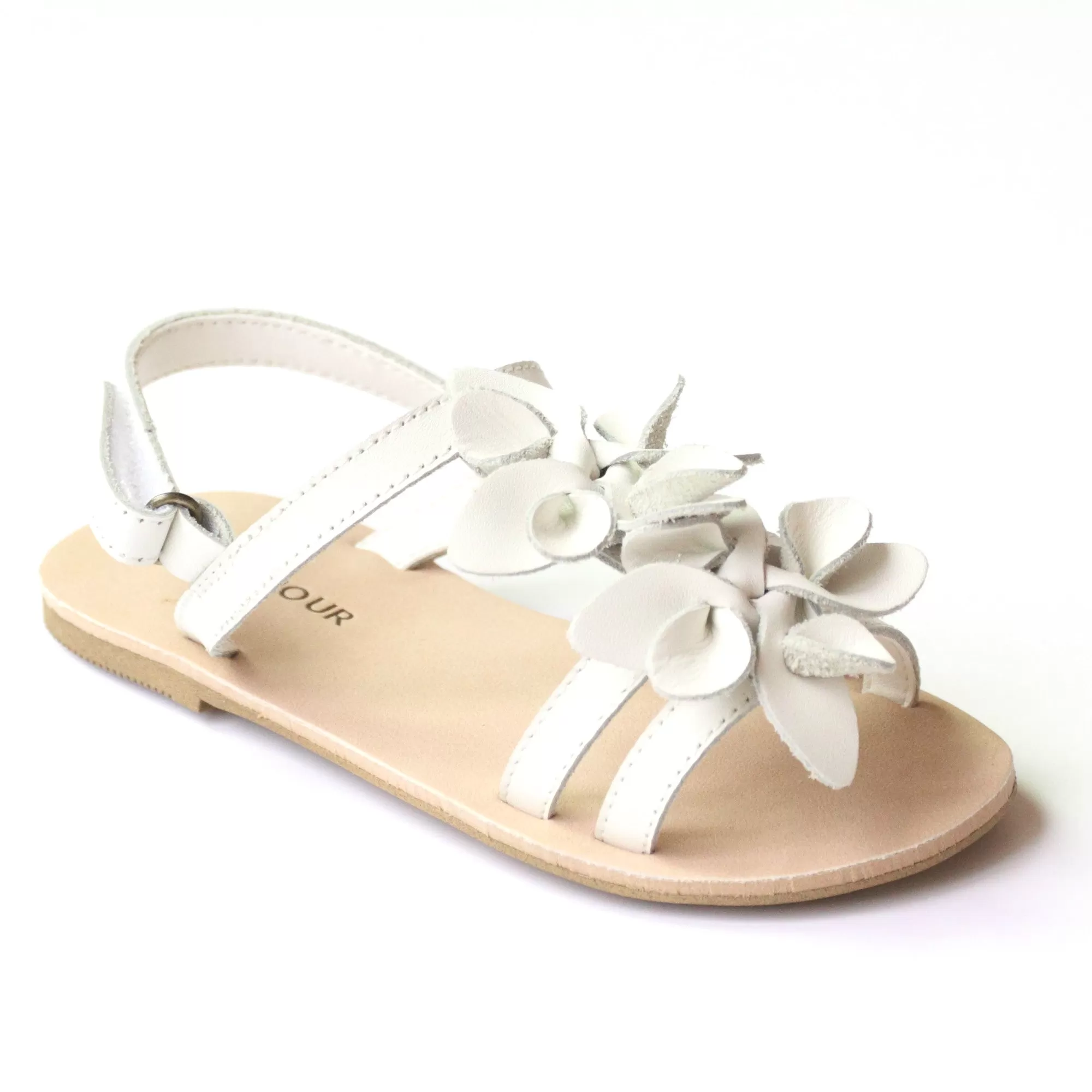 L'Amour Girls Flower Blossom Triple Strap Sandal