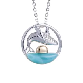 Larimar Two-Tone Humpback Whale Pendant