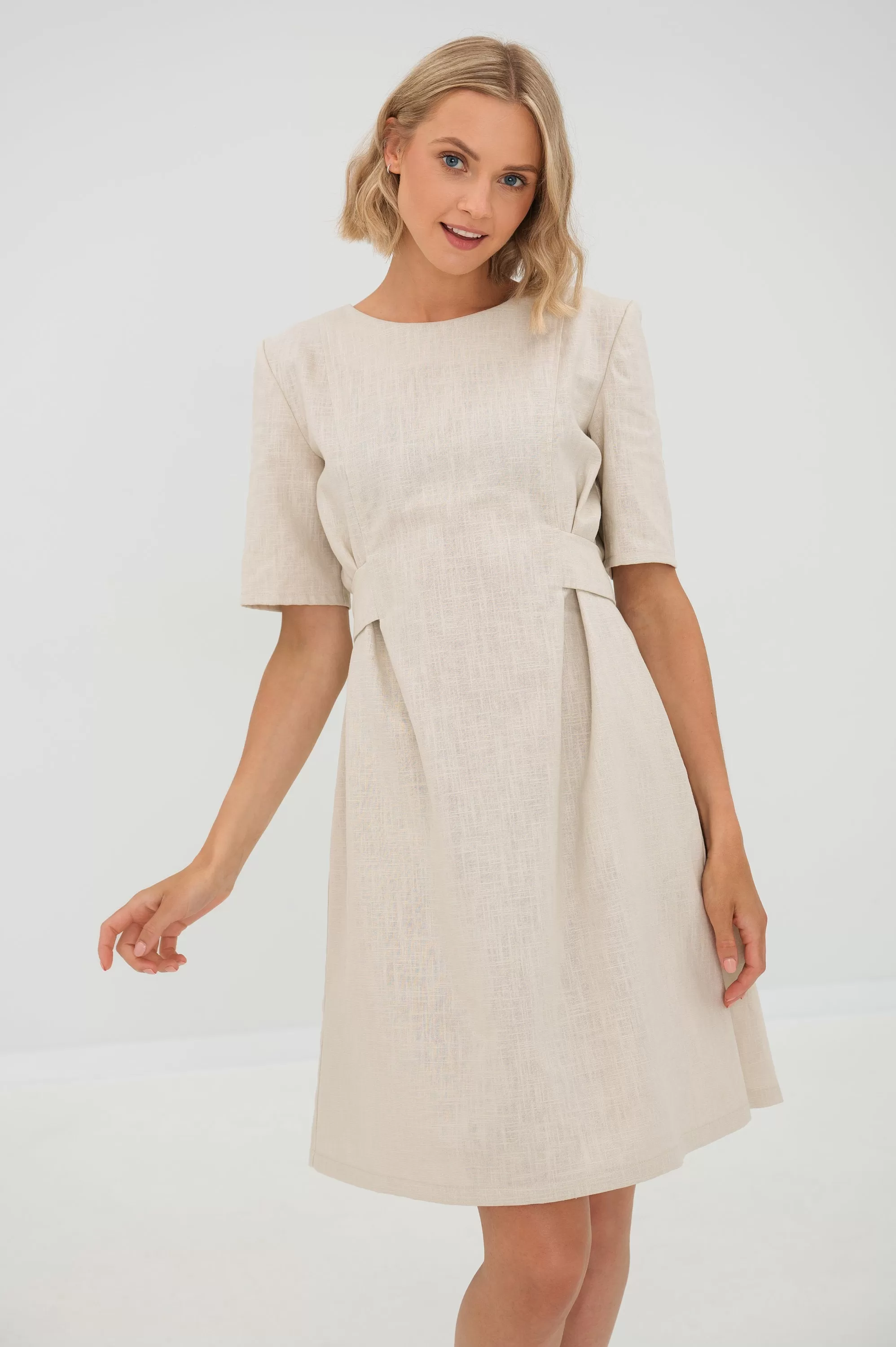 LeMuse Linen beach dress LOLITA, Dusty rose, S