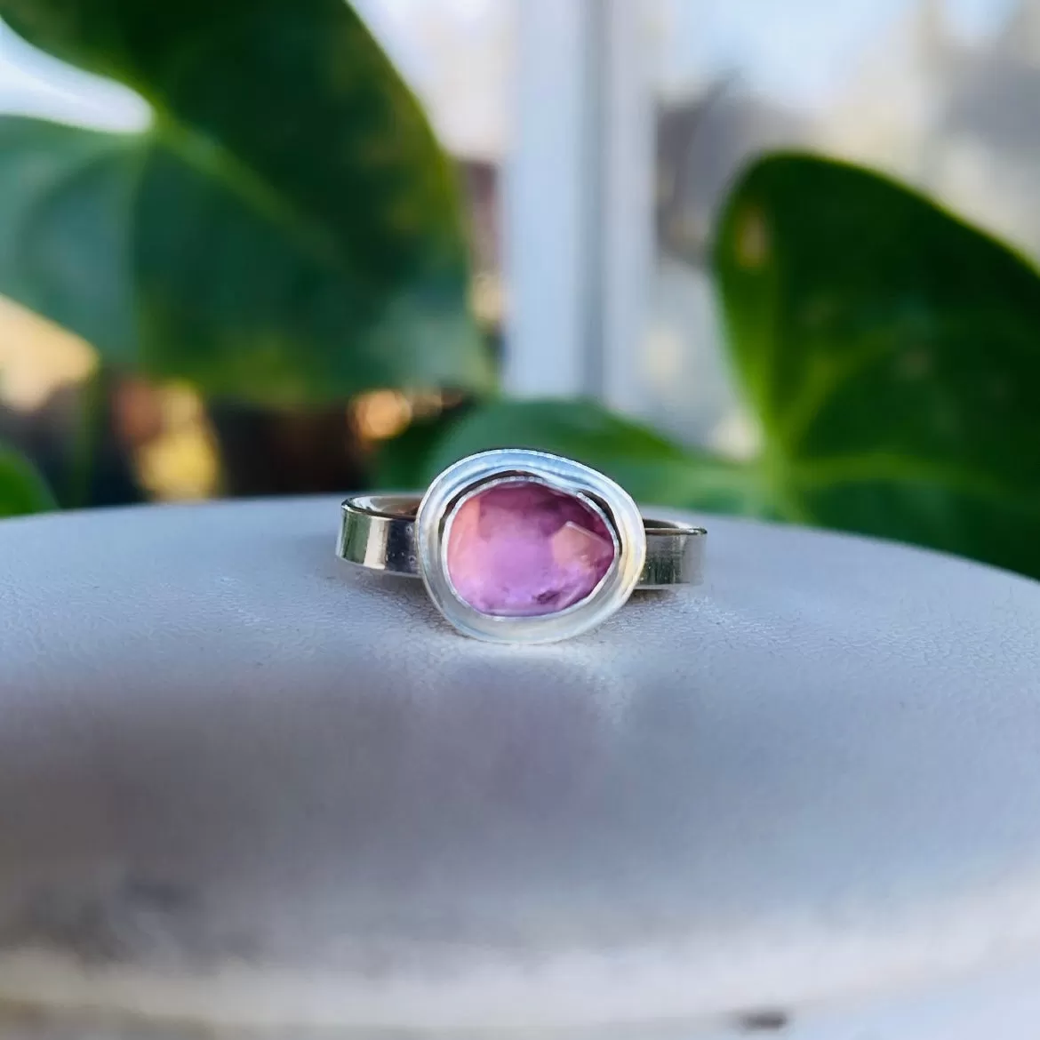 Little hat pink tourmaline ring