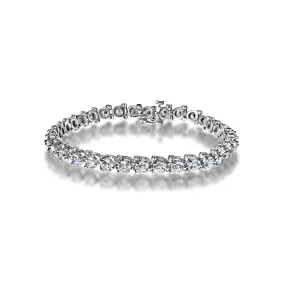 Madelyn 8 Carat Round Brilliant Single Row Diamond Tennis Bracelet in 14k White Gold