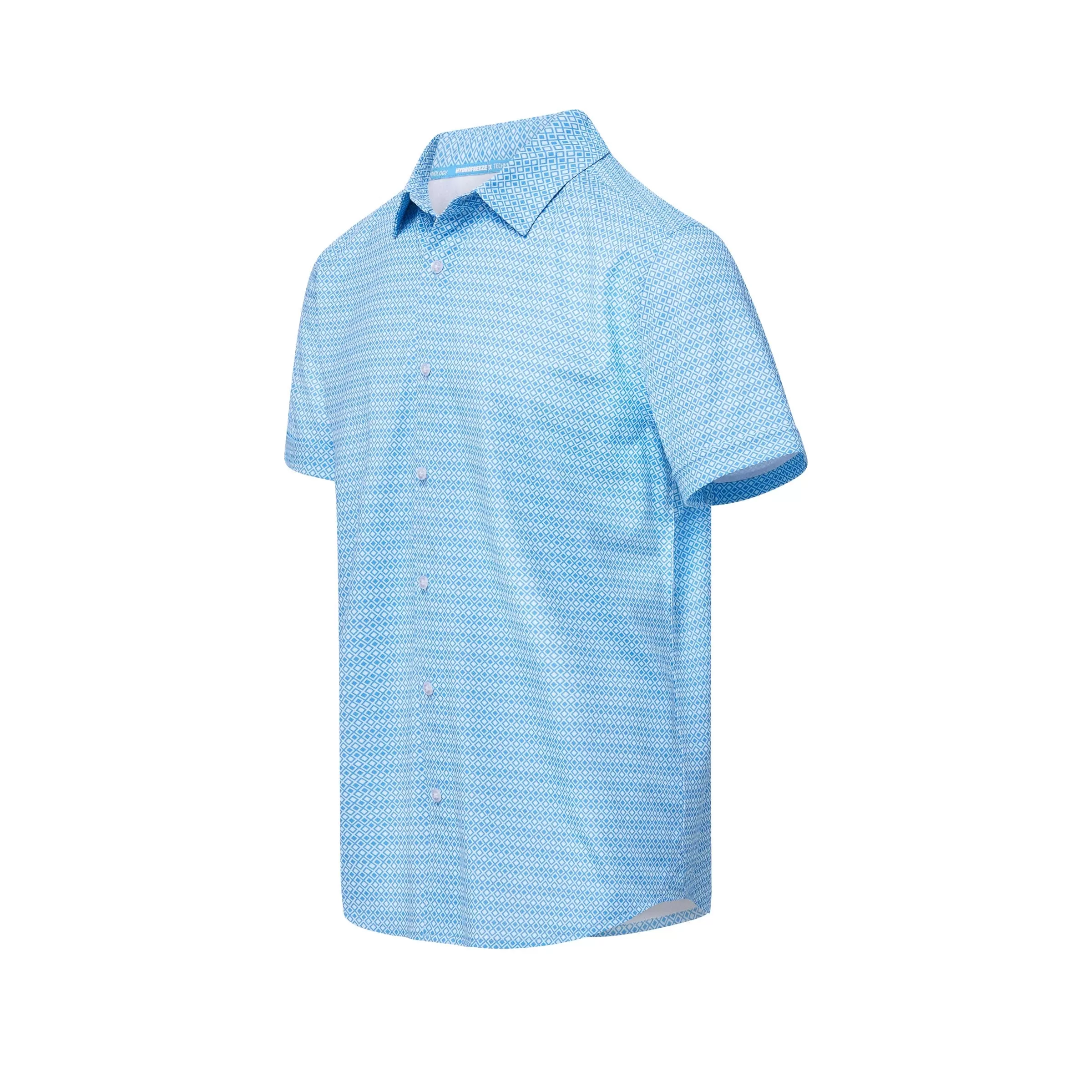 MagnaReady x Arctic Cooling Magnetic Front Polo Short Sleeves in Geo Blue