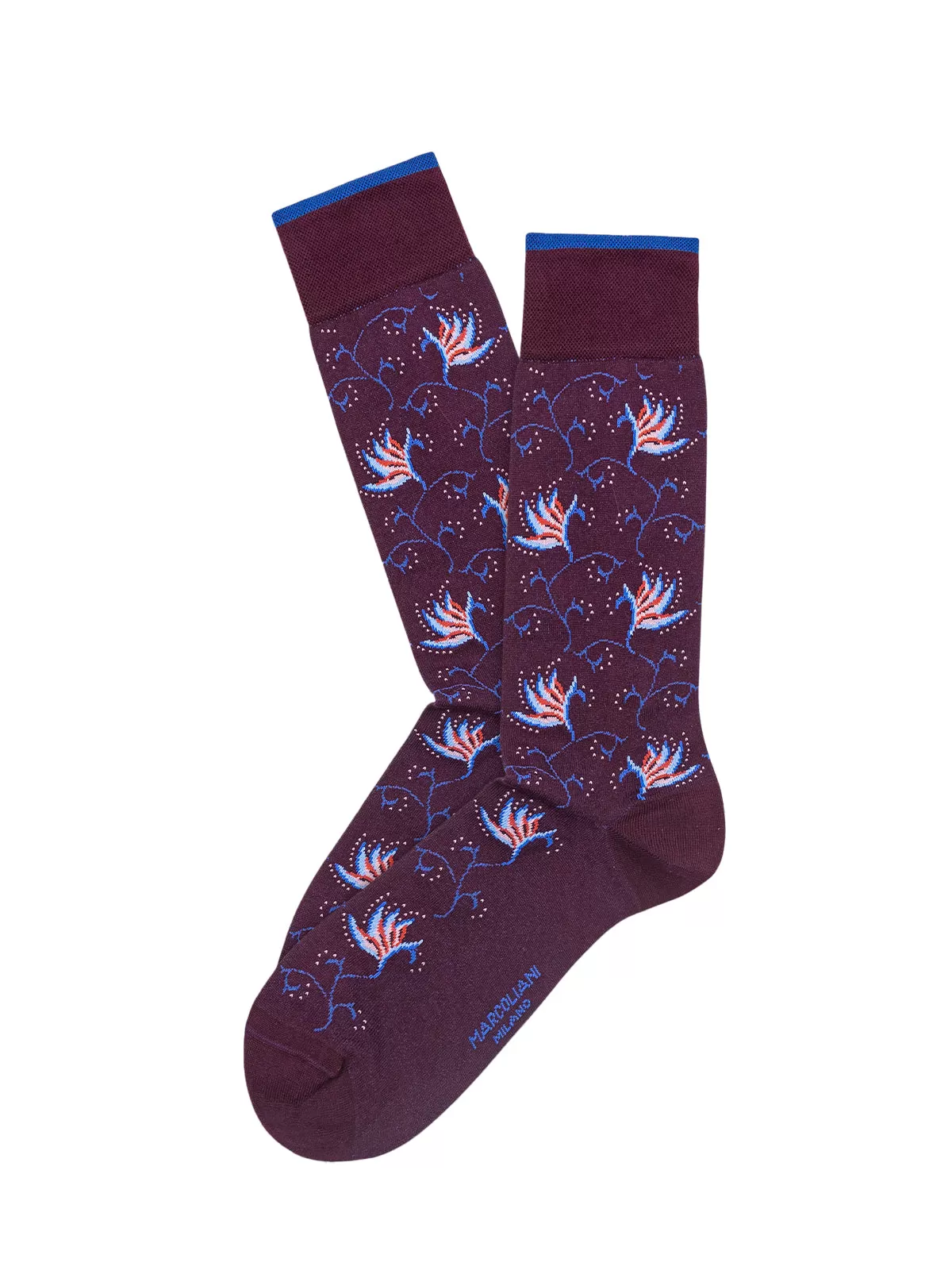 Marcoliani Pima Cotton Berry Attar Flower Socks