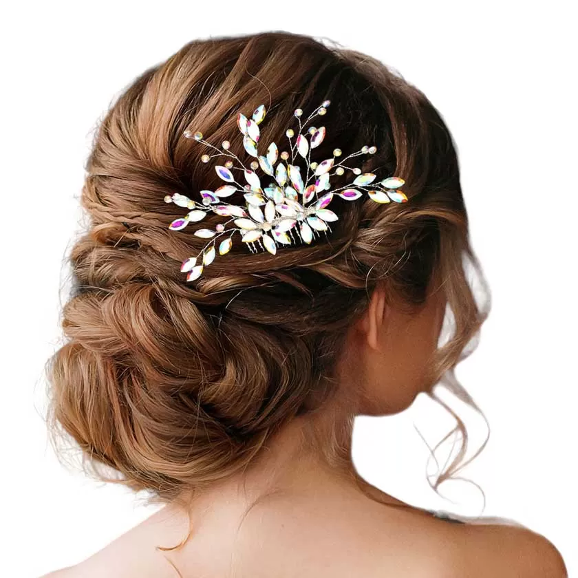 Marquise Rhinestone Embellished Hair Comb