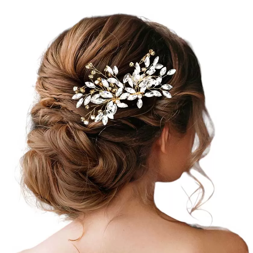 Marquise Rhinestone Embellished Hair Comb