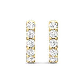 Martin Flyer 14k Gold Diamond Huggie Hoop Earrings