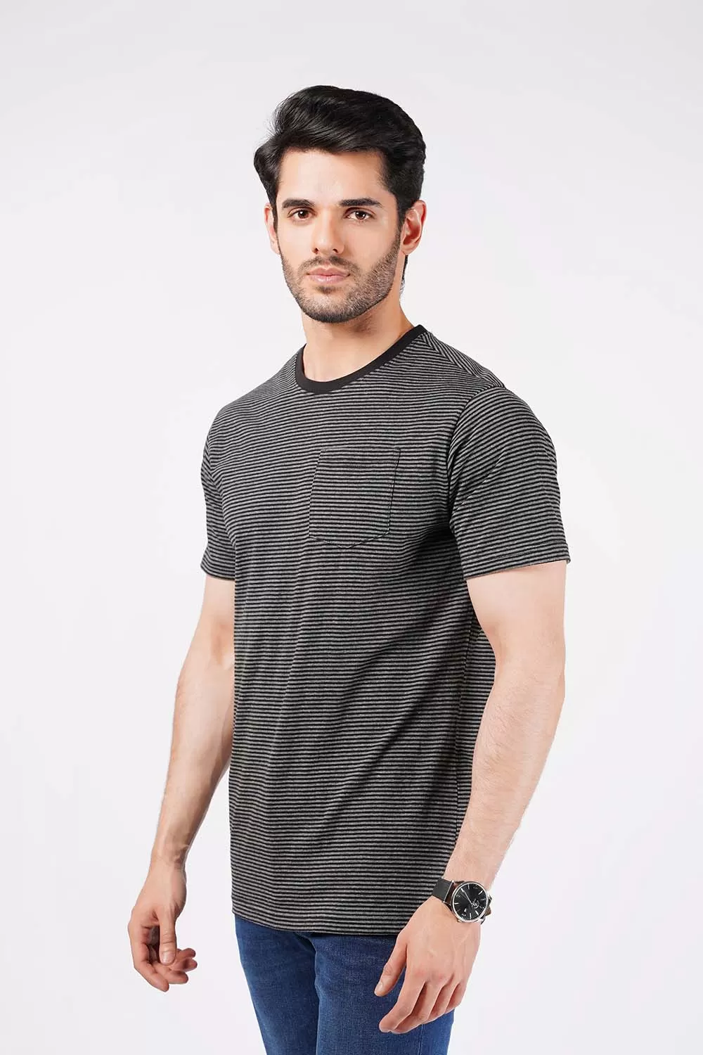 Men's Short Sleeves Yarn Dyed Tee