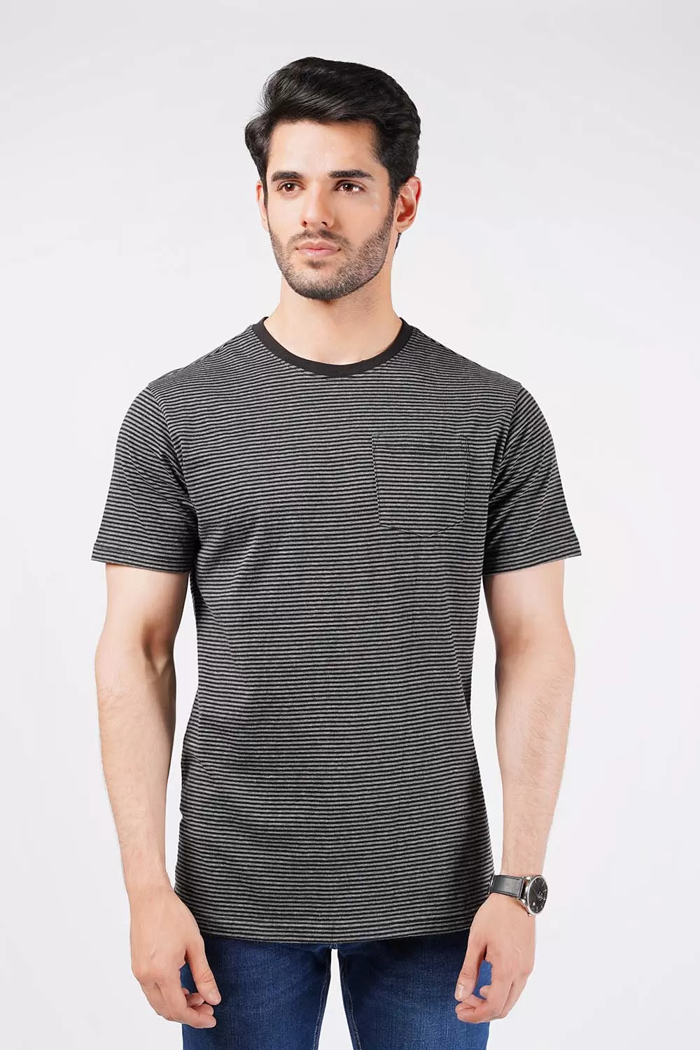 Men's Short Sleeves Yarn Dyed Tee