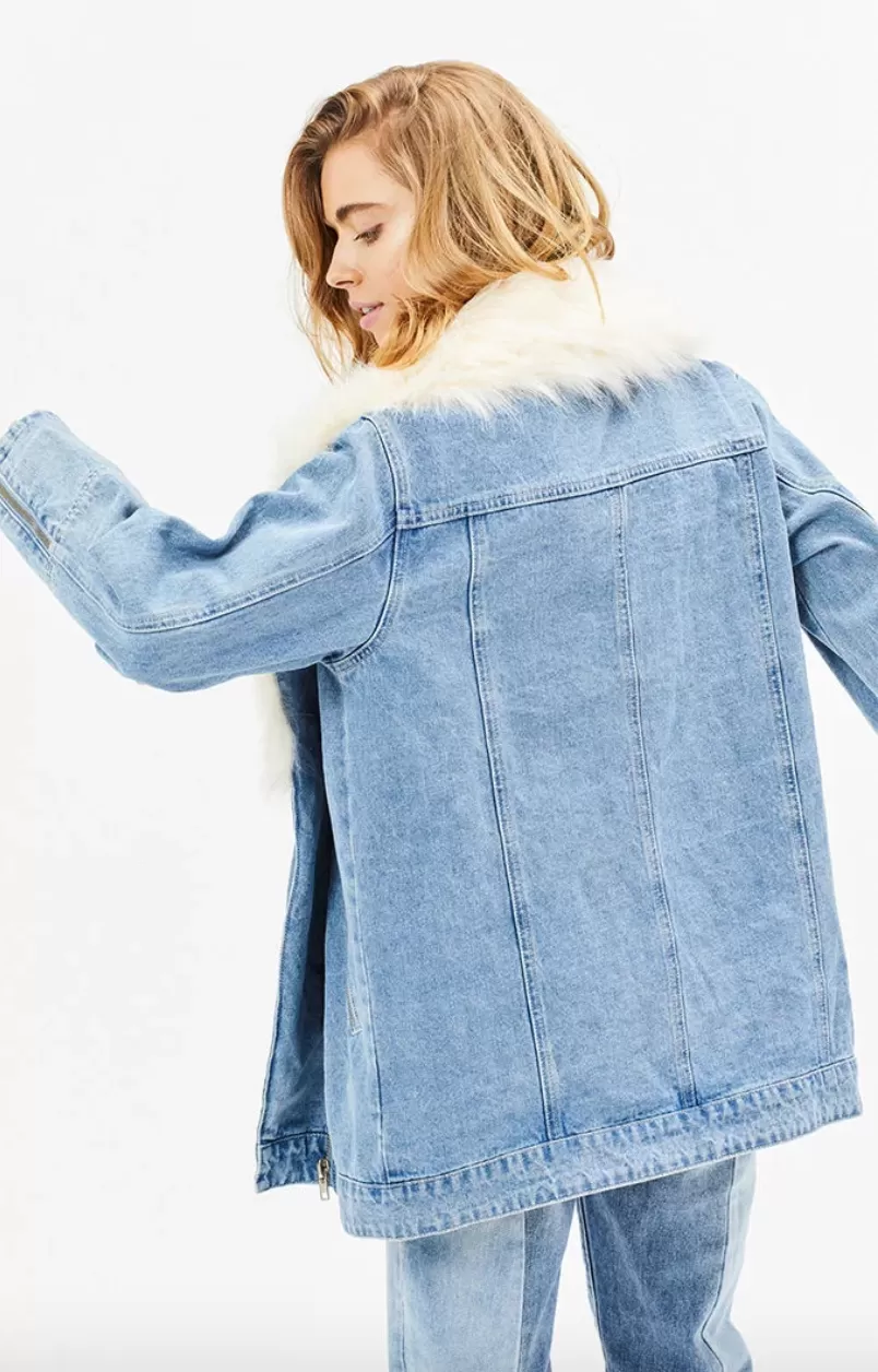 MINKPINK Yetti Denim Biker Jacket