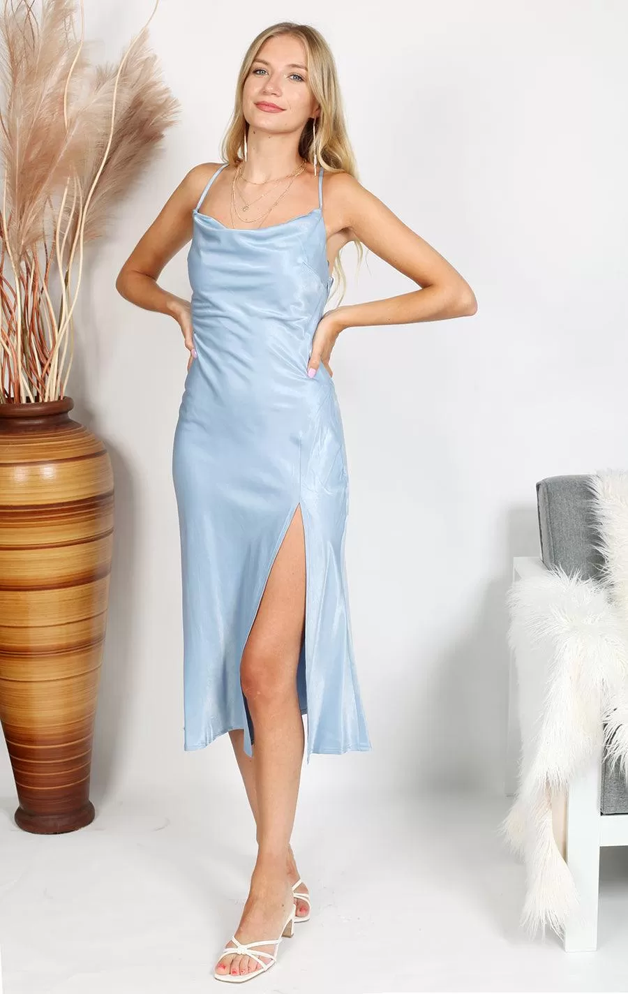 Monica Dress - Light Blue