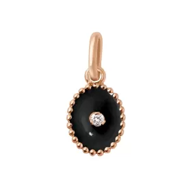 North Star Black resin pendant, Rose Gold