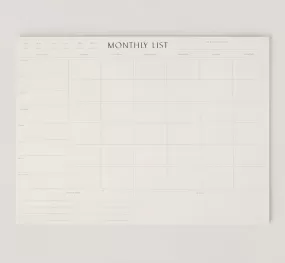 Notepad: Monthly List