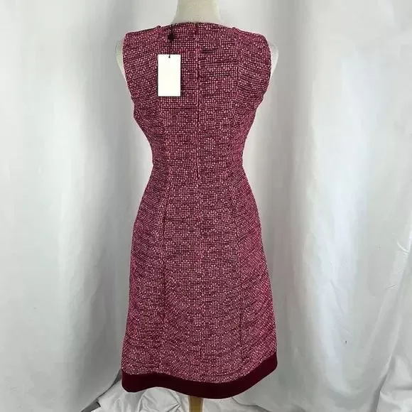 NWT Raoul Pink Tweed Midi Dress w Pockets