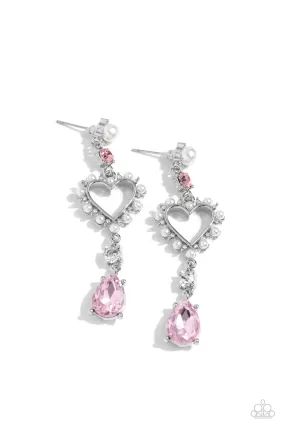 Paparazzi Lovers Lure Pink Post Earrings