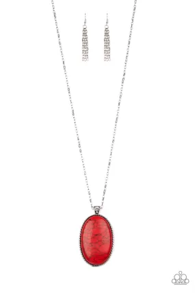 Paparazzi Stone Stampede - Red Necklace