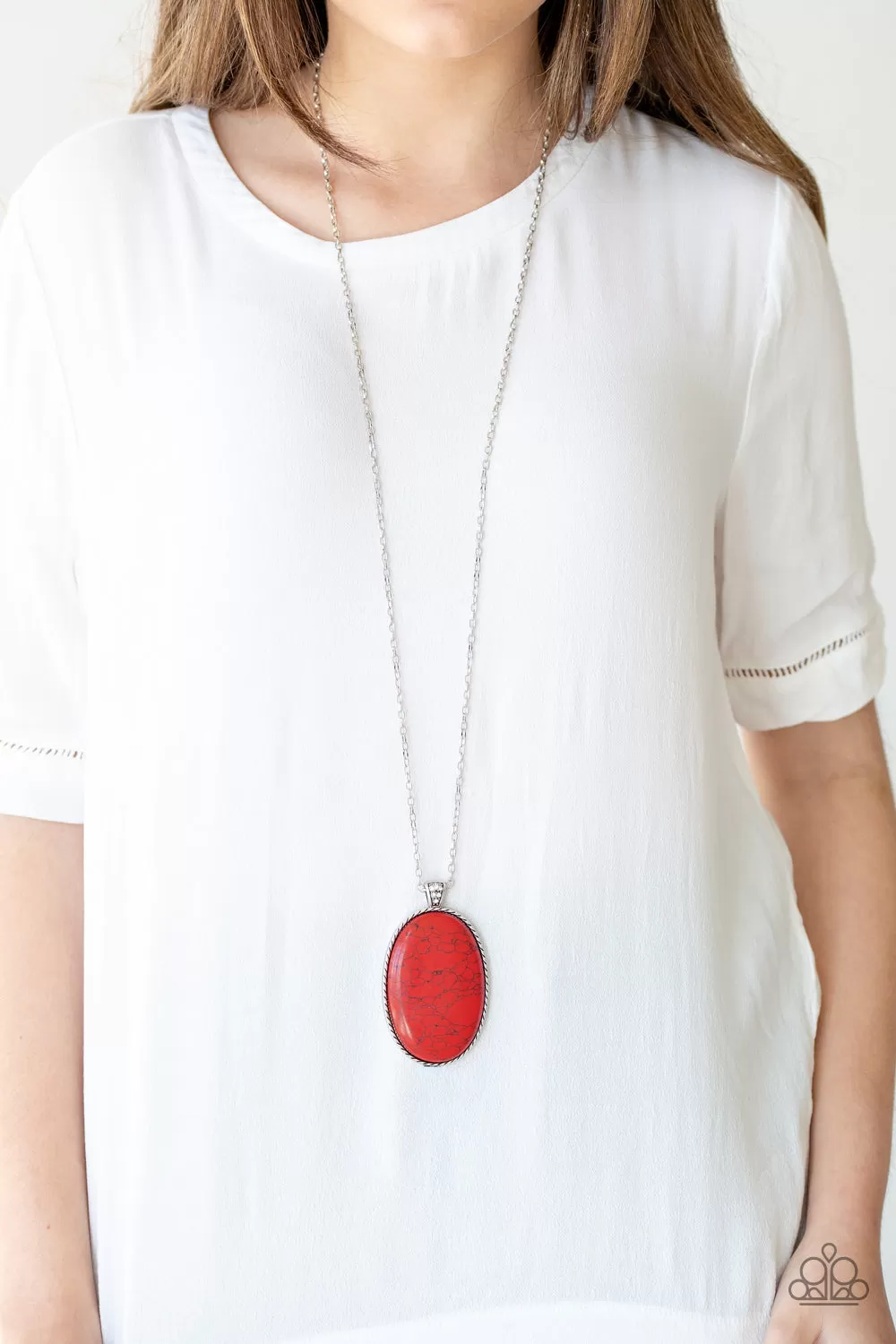 Paparazzi Stone Stampede - Red Necklace