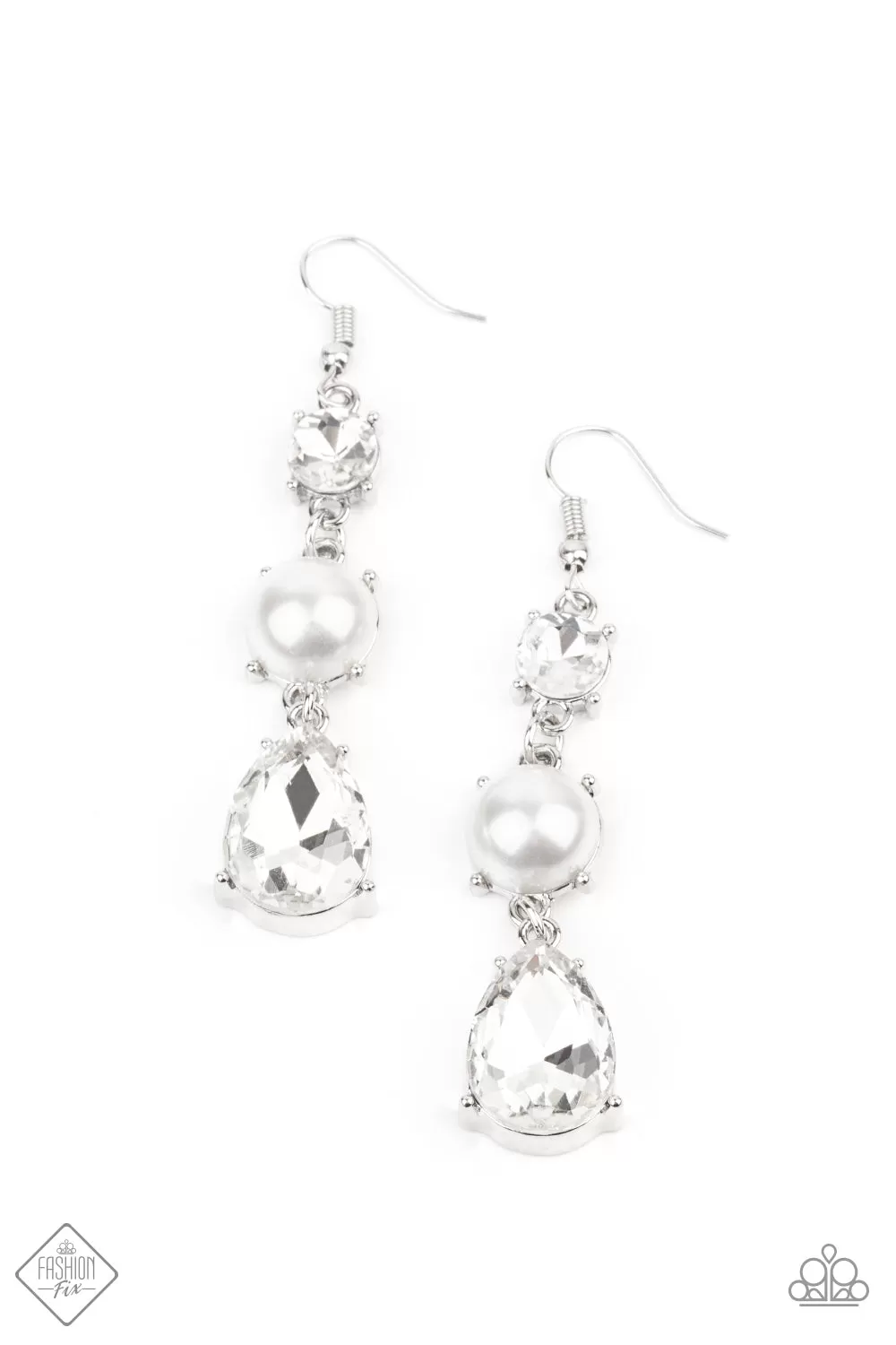 Paparazzi Unpredictable Shimmer - White Earrings