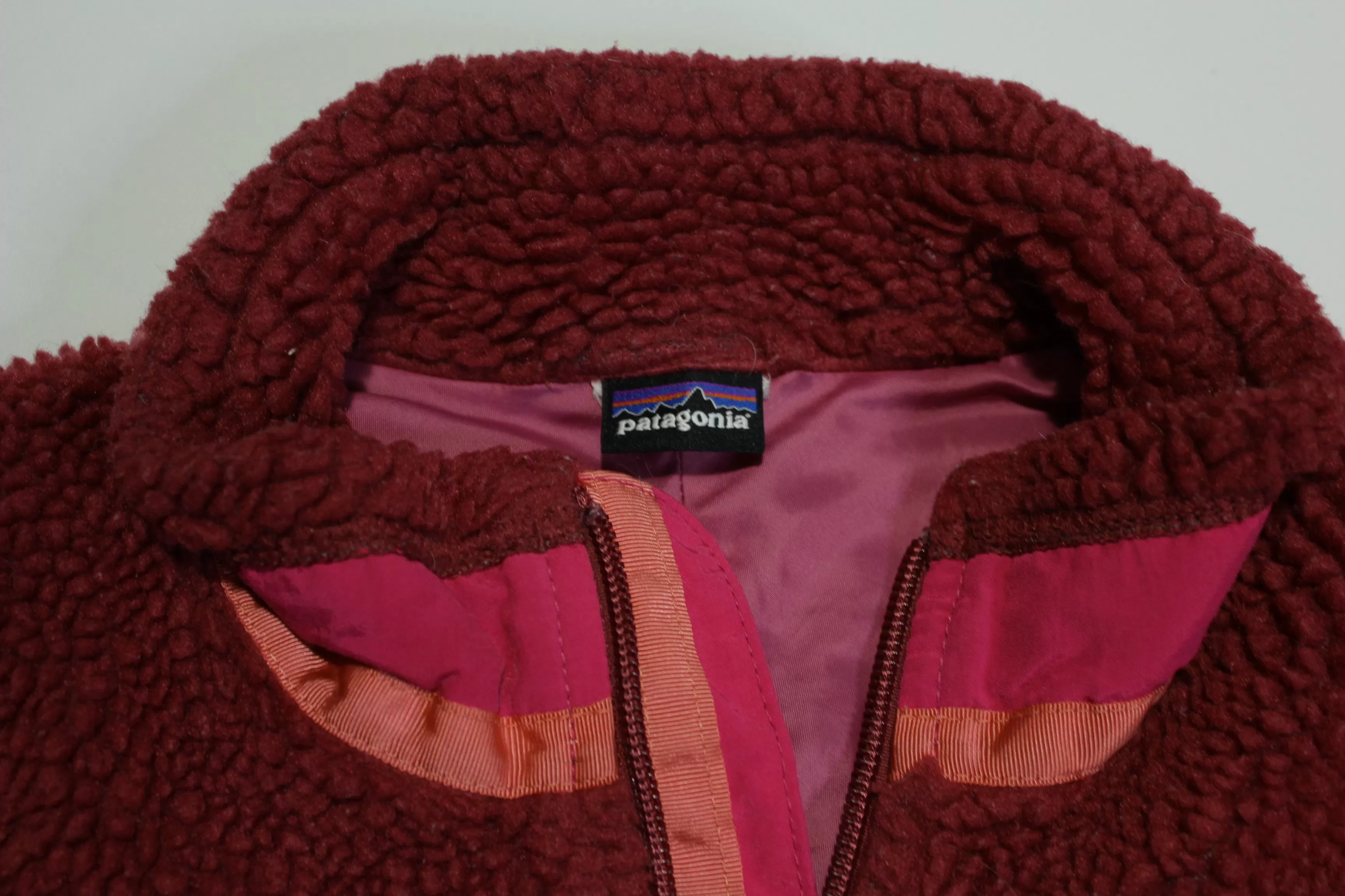 Patagonia Vintage 70's Big Label Deep Pile Fleece Zip Up Jacket