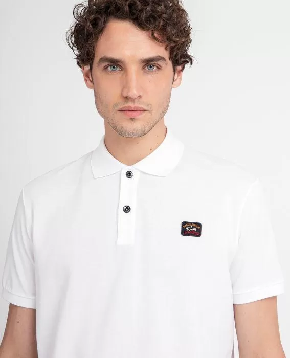 Paul & Shark Short Sleeve Badge Polo Shirt White