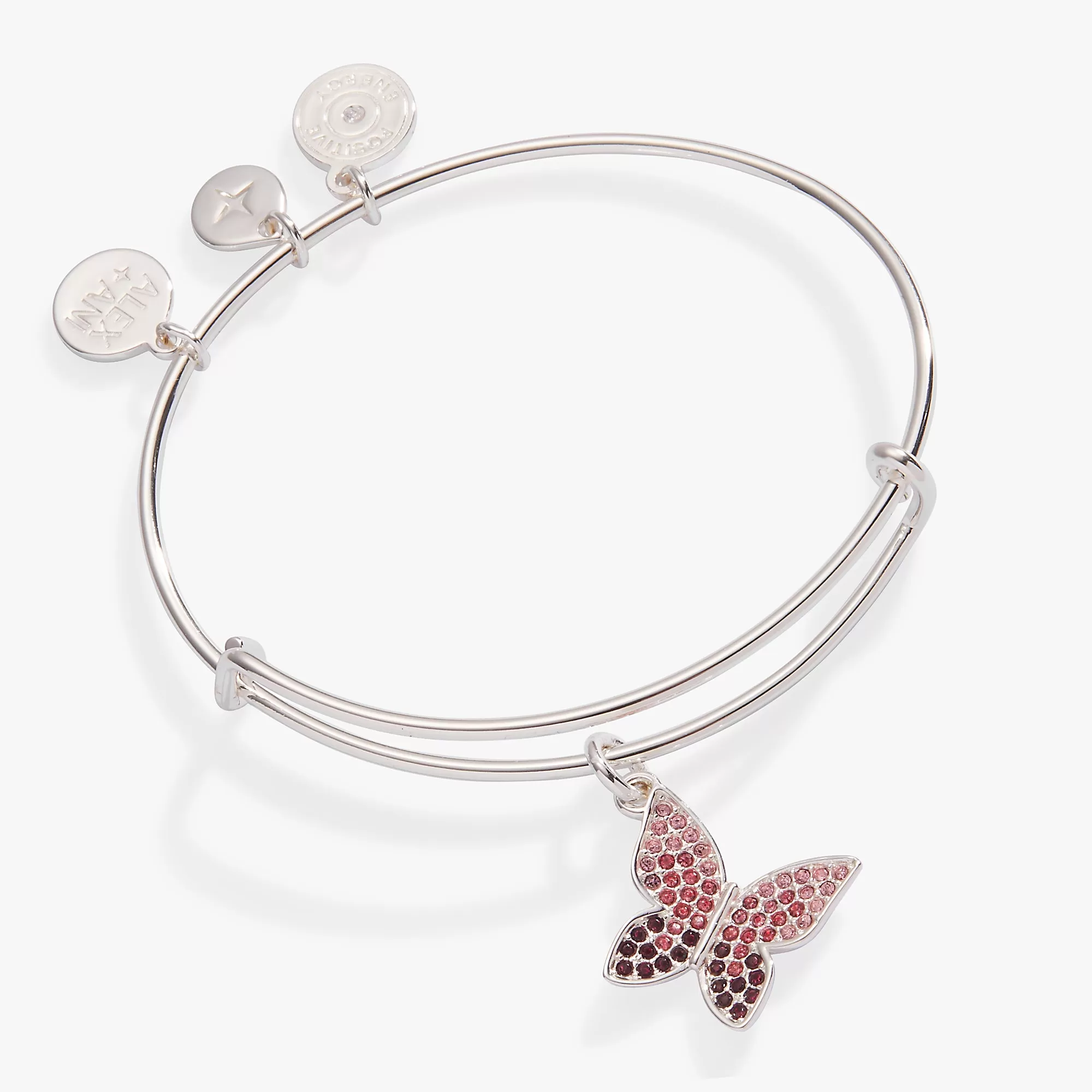 Pavé Butterfly Charm Bangle