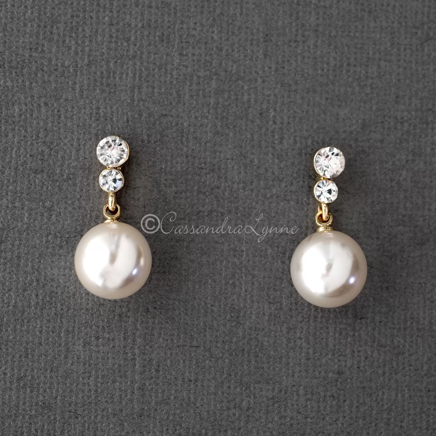 Pearl Drop Crystal Earrings