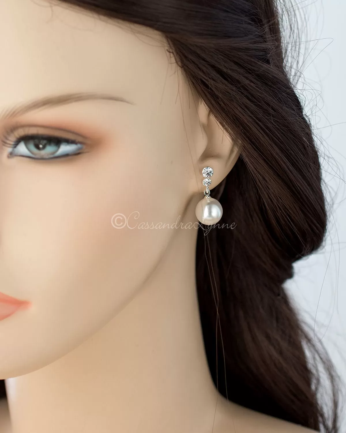 Pearl Drop Crystal Earrings