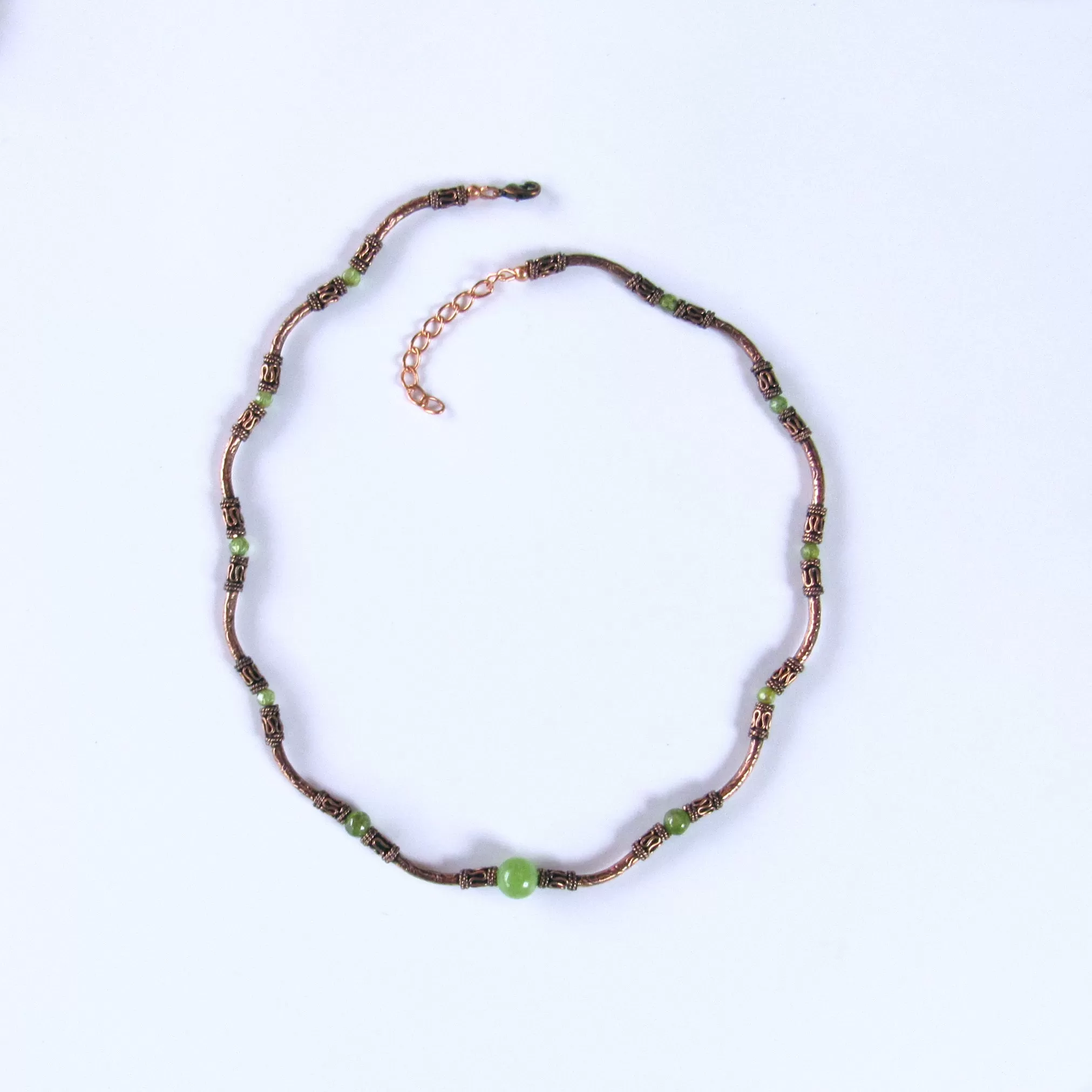 Peridot and Copper Necklace