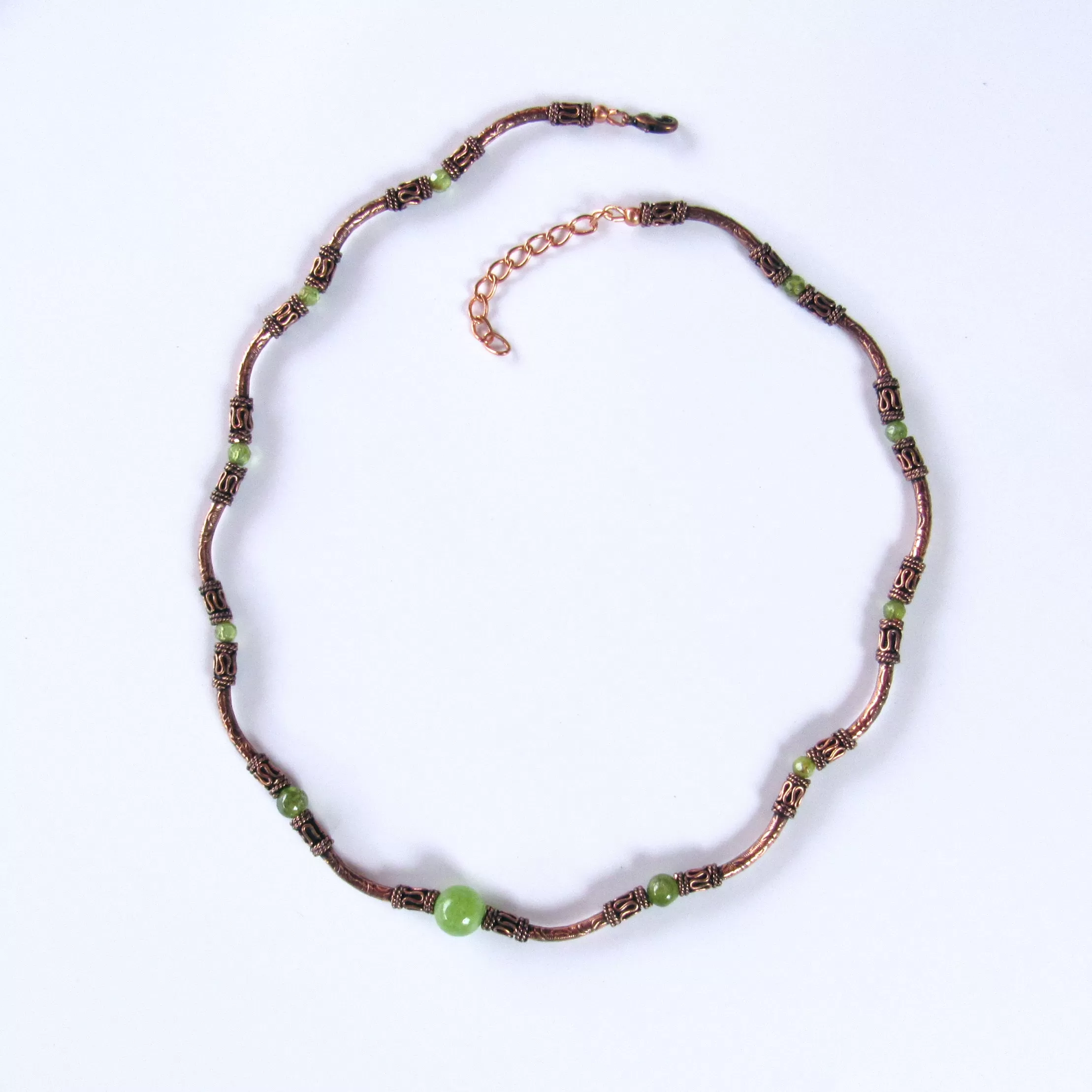 Peridot and Copper Necklace