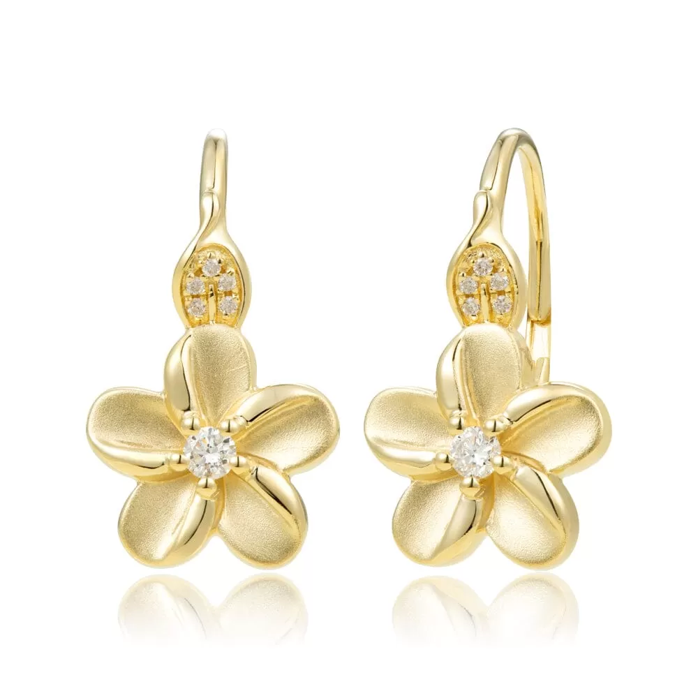 Plumeria Lever Back Earrings