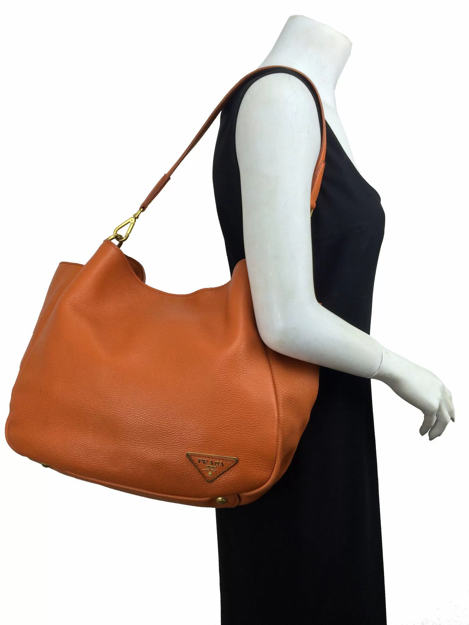 Prada Vitello Daino Leather Side-Pocket Tote Bag