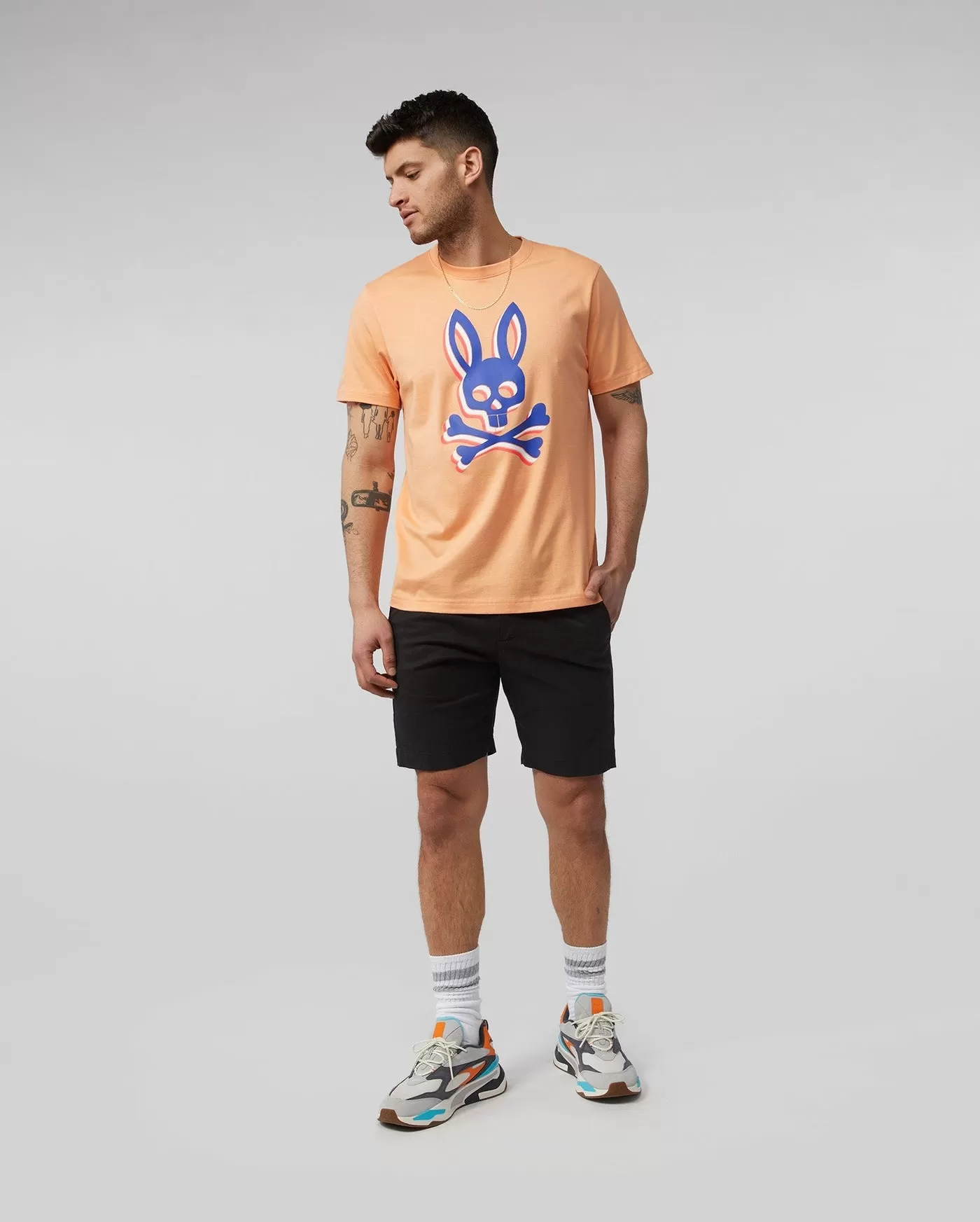 Psycho Bunny Mens Henton Graphic Tee - Sunset Sky