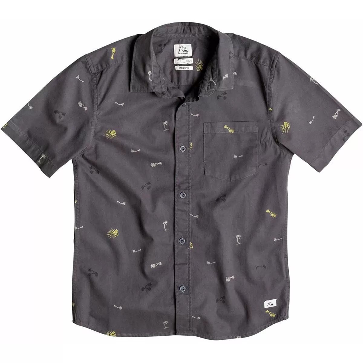 Quiksilver Mini Palm Beach Youth Boys Button Up Short-Sleeve Shirts (Brand New)