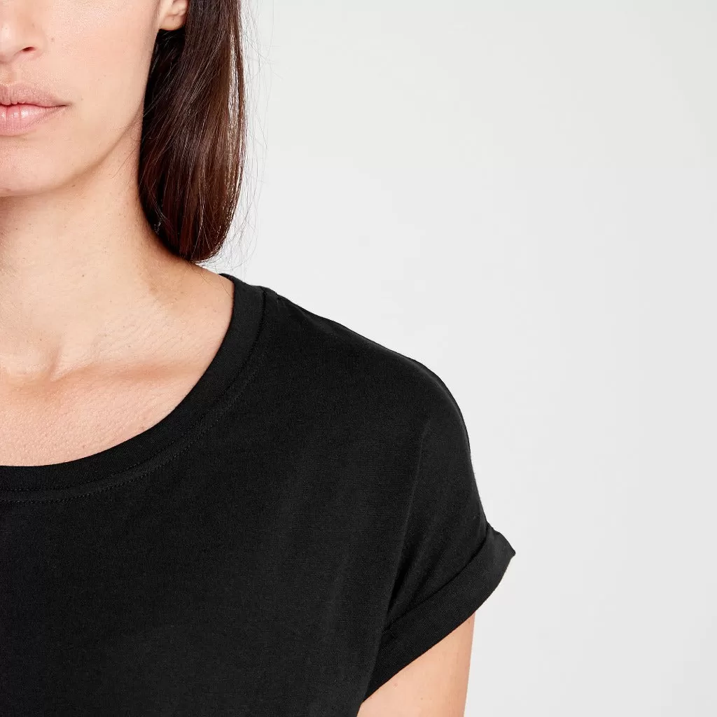 Rolled Sleeve Crew | Black