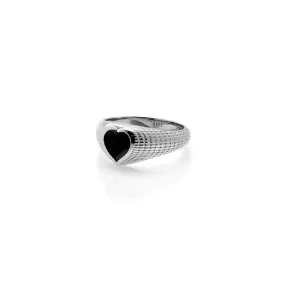 Romantique / Signet Ring / Black Spinel   Silver