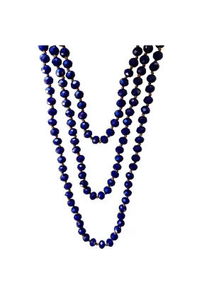 Royal Blue Crystal Beaded Necklace