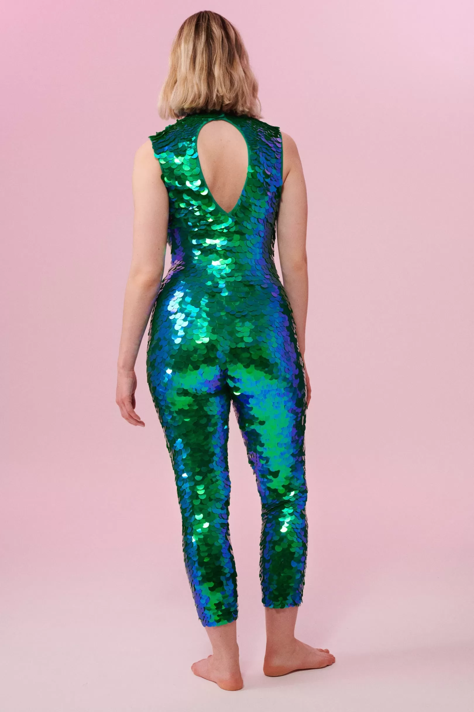 SALE IRIS SEQUIN JUMPSUIT - EMERALD