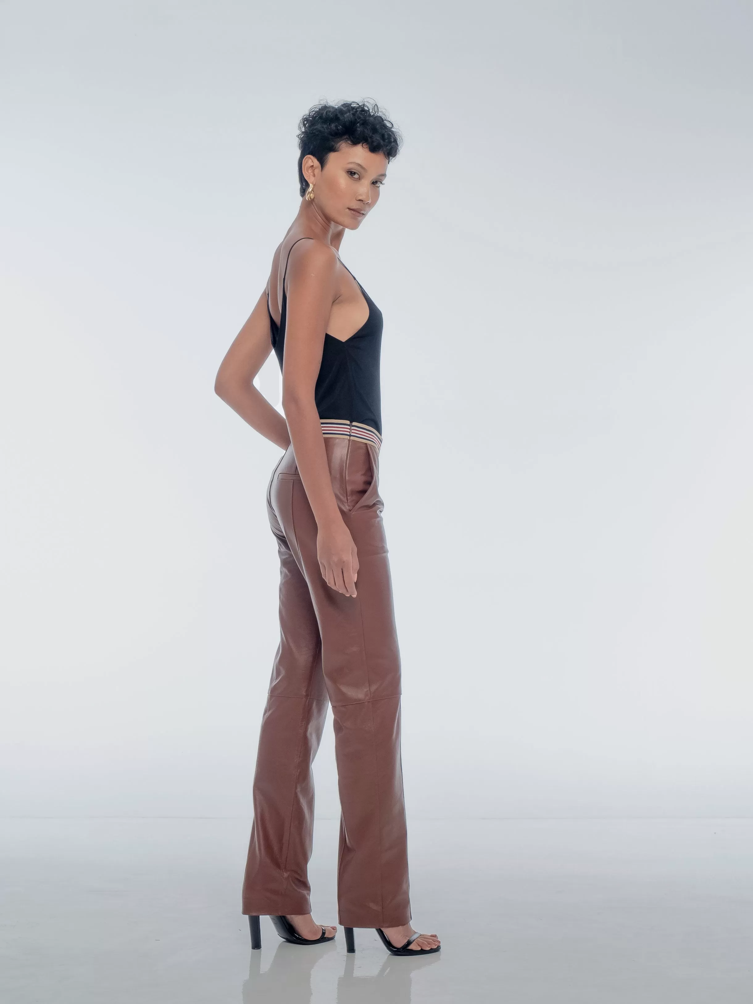 SANTORINI LEATHER PANT - WHISKEY