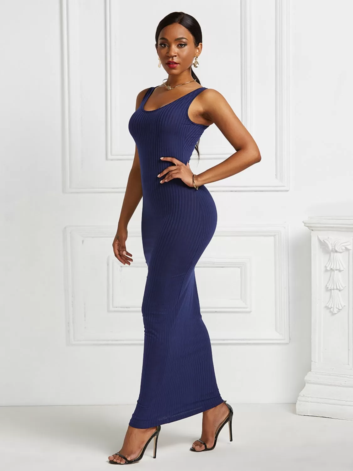 Scoop Neck Wide Strap Maxi Dress