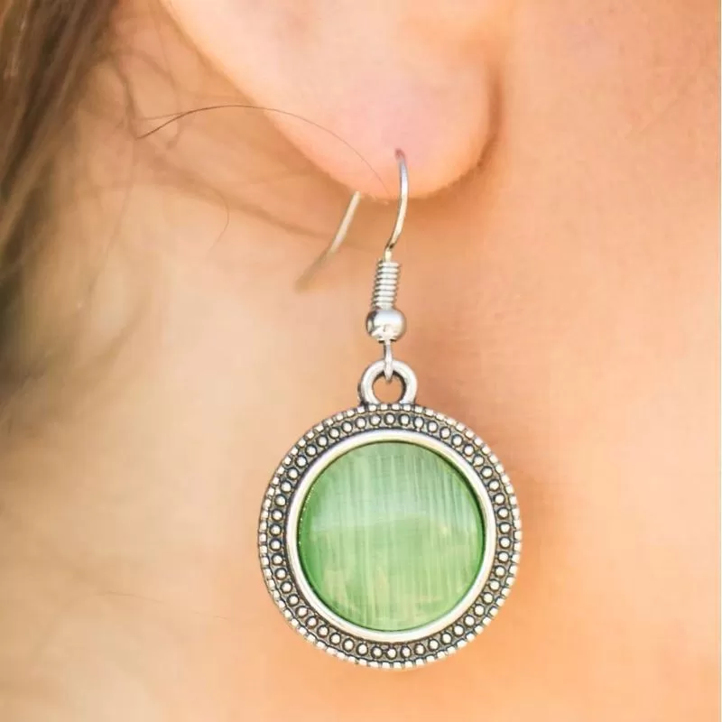 See You MOON Green Earrings