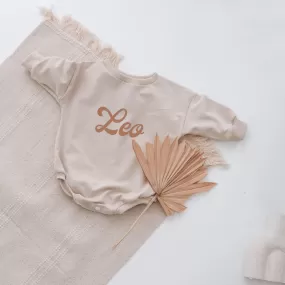 Sepia PERSONALISED sweatshirt romper. { 3 FONTS }